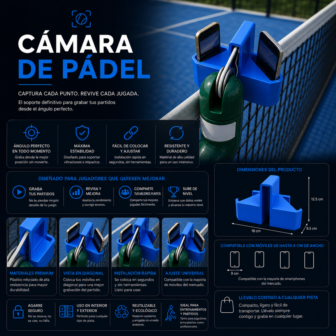 PlayCam Duo Pro con Grabación doble para Pádel