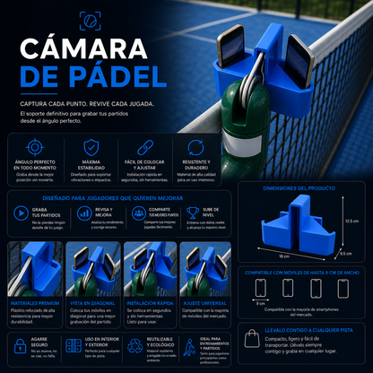 PlayCam Duo Pro con Grabación doble para Pádel